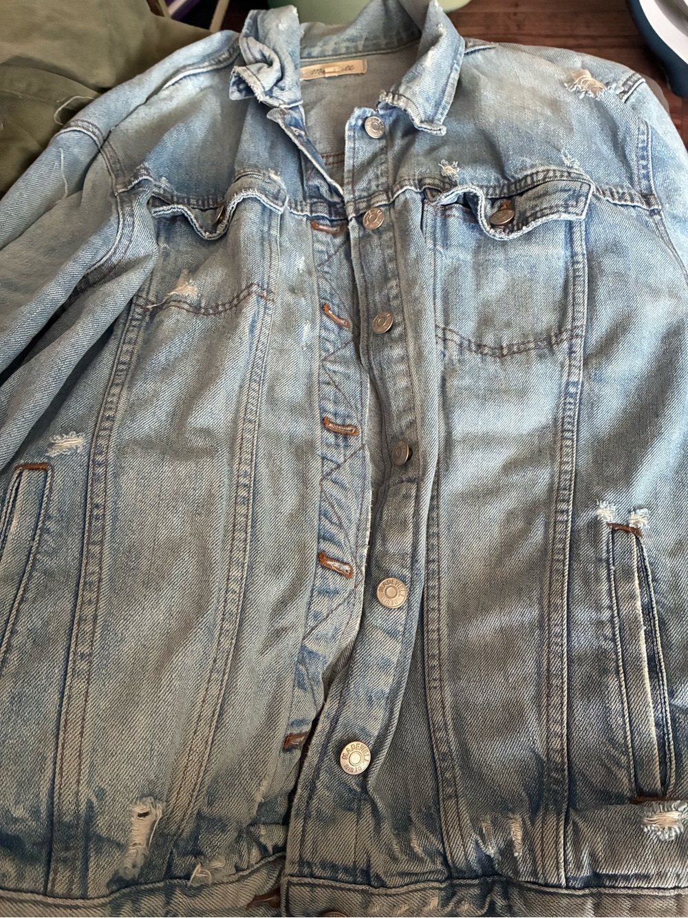 Madewell Light Blue Denim Jacket with Faded Wash